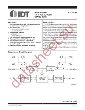 IDT7014S12J8 datasheet  